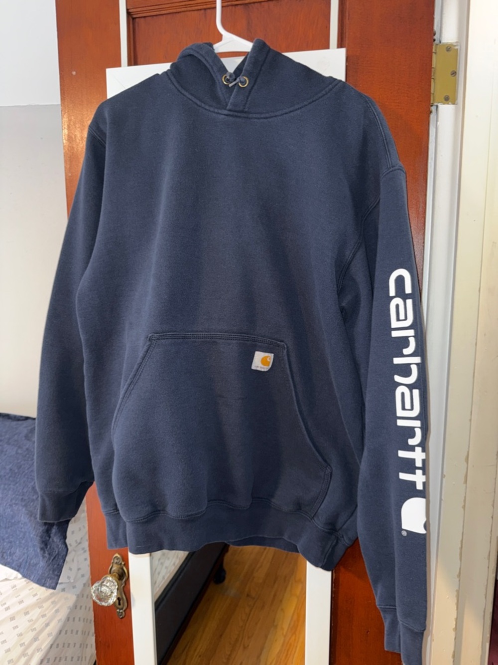 Carhartt Men's Navy Logo Sleeve Sweatshirt